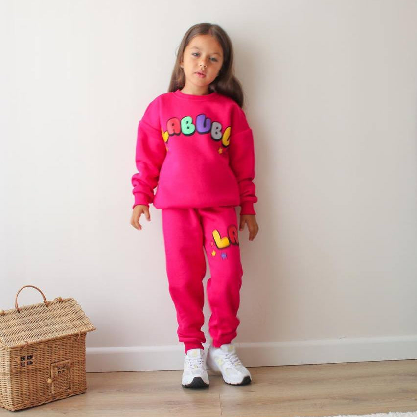 Vibrant La-Bu-Bu Girls Joggers Set