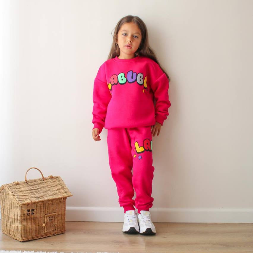 Vibrant La-Bu-Bu Girls Joggers Set